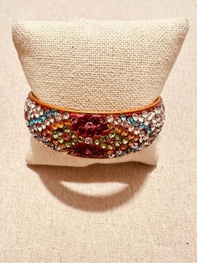 Vintage | Bracelet | Vintage Crystal Multi-Color Pave Bangle Bracelet